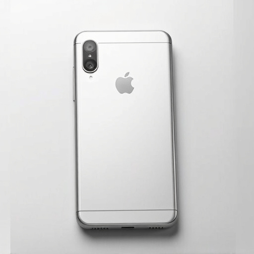 High-end electronic device, smartphone silver color, premium product photography